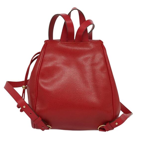 DIOR Backpack Leather Red Gold - Picture 3 of 12